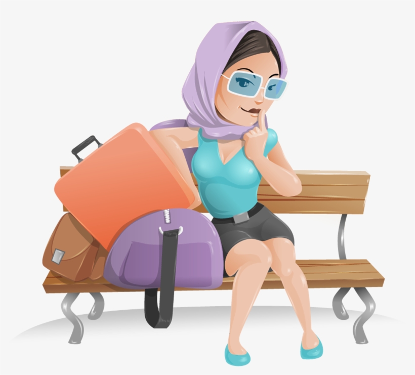 Traveler Vector Travel Girl Vector Library Stock - Mujer Viajar Dibujo, transparent png