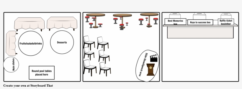 Grad Party Table Setup - Diagram, transparent png