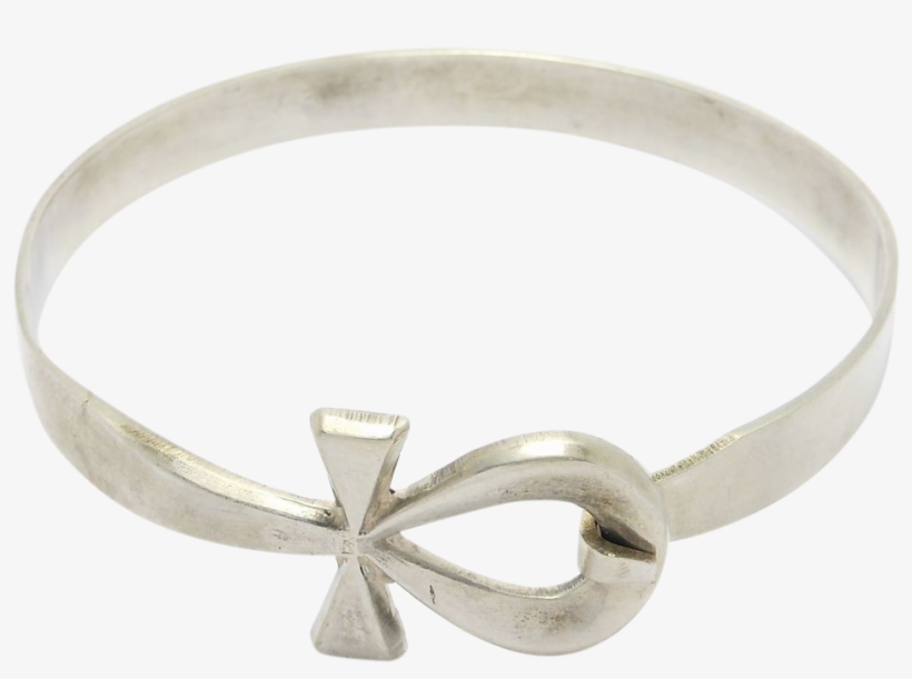 Egyptian Silver Ankh Bangle Bracelet Hallmarked - Bangle, transparent png
