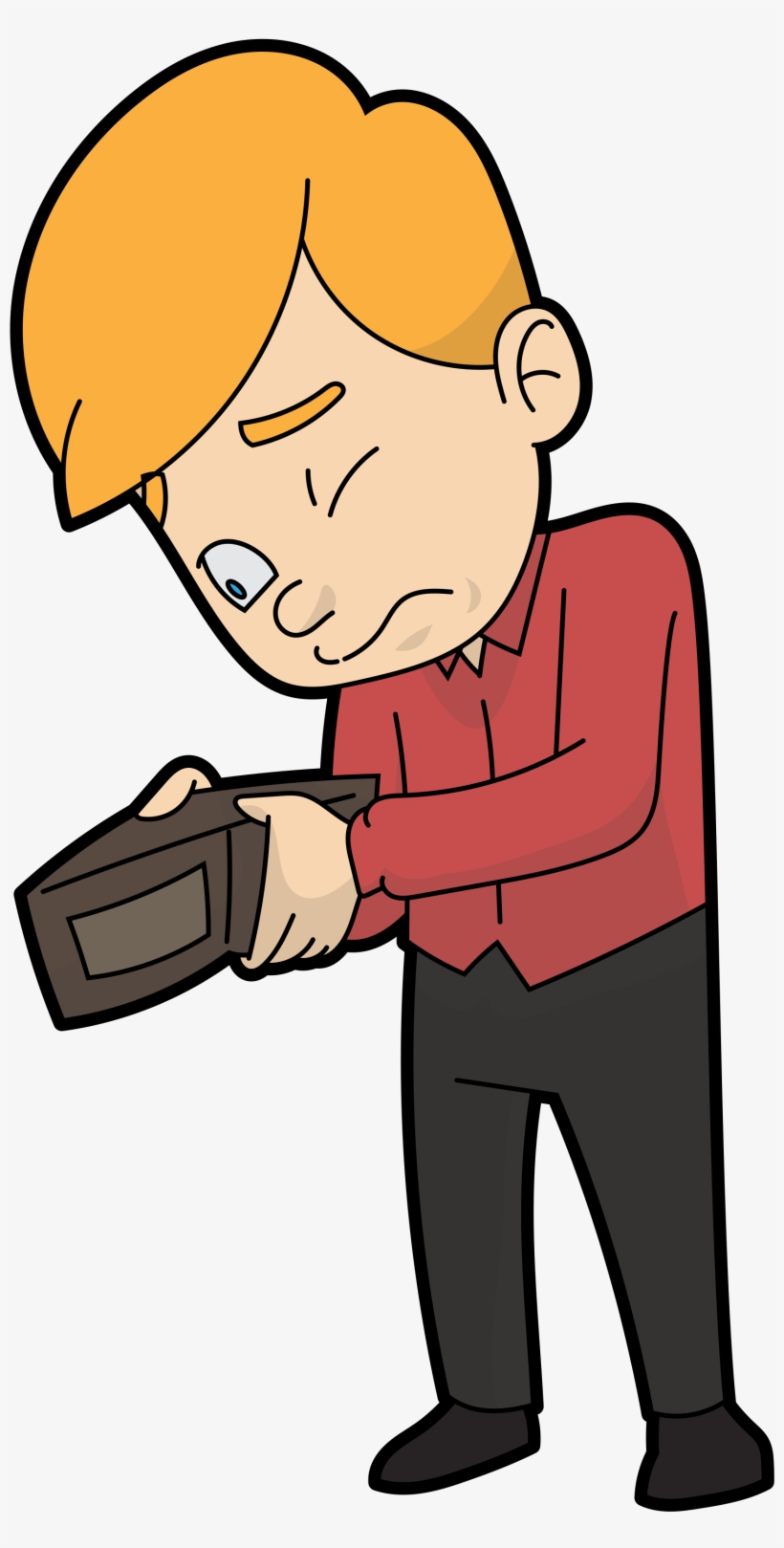 Open - Cartoon Looking For Money, transparent png