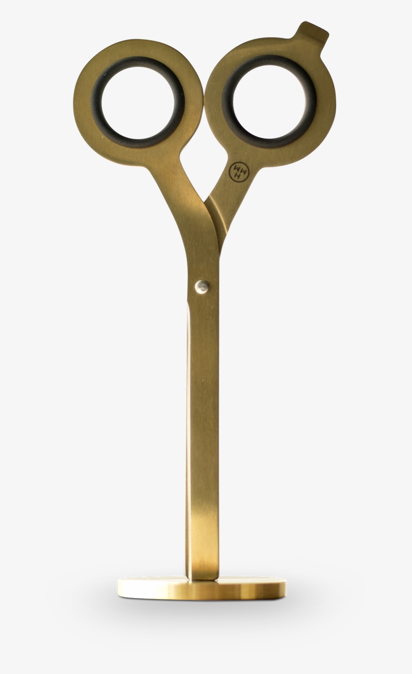 Standing Scissors With Base Gold Pd - Scissors, transparent png
