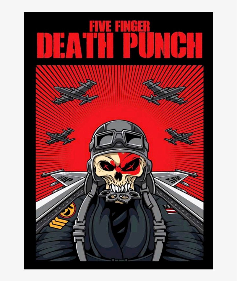 Skull Pilot Poster - Five Finger Death Punch Skull Pilot, transparent png
