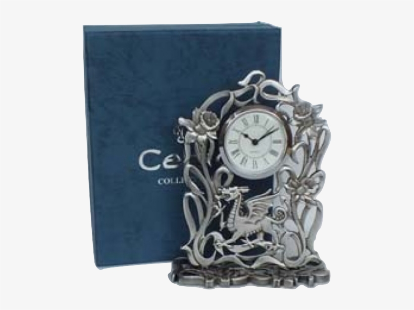 Pewter Welsh Dragon Clock, transparent png