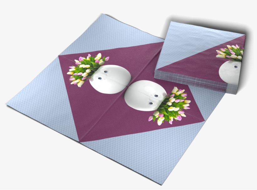 T042102 Lunchserviette Floral Pokal 04 - Napkin, transparent png
