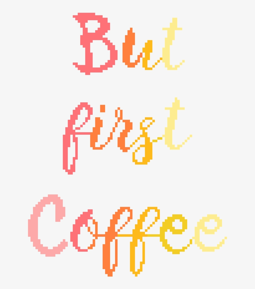 Modern Quote Cross Stitch Pattern - But First Coffee: Notebook, transparent png