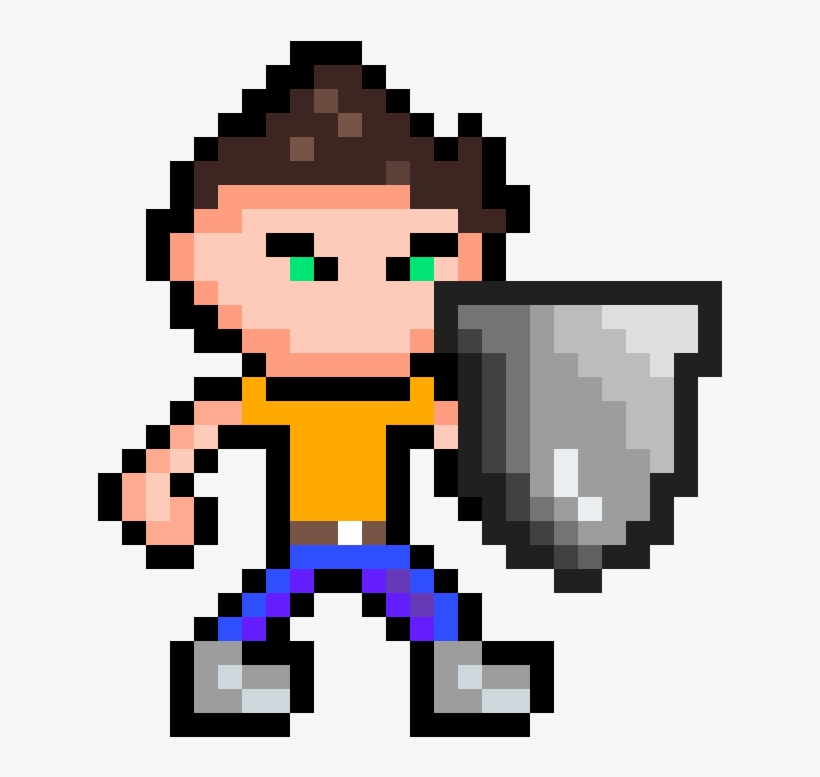Main Character W/ Shield New - Cartoon, transparent png