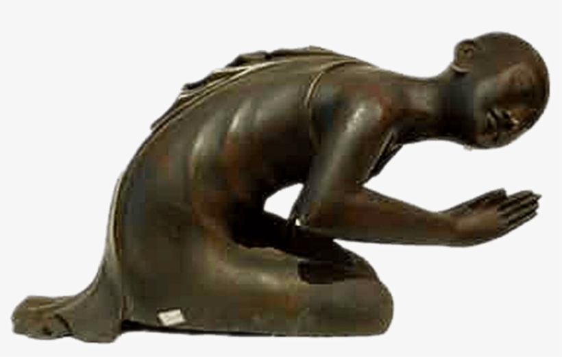 Kneeling Mendicant Monk - Bronze Sculpture, transparent png