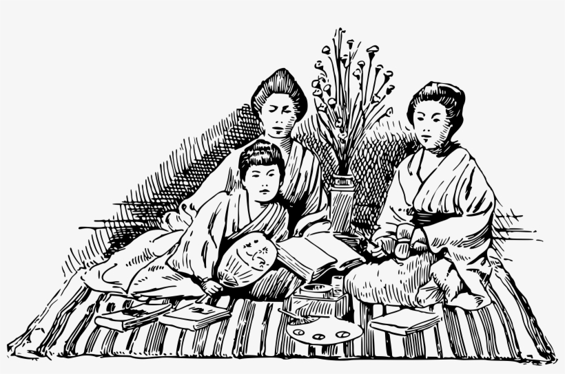 Big Image - Japanese People Clipart Black And White, transparent png