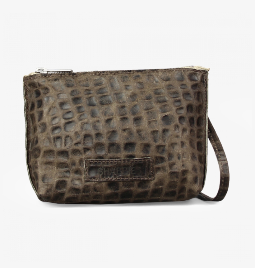Cross Body Croco Printed Leather Grey - Shabbies, transparent png
