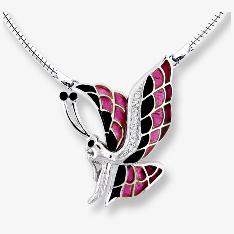 Nicole Barr Designs Sterling Silver Butterfly Necklace-red - Locket, transparent png