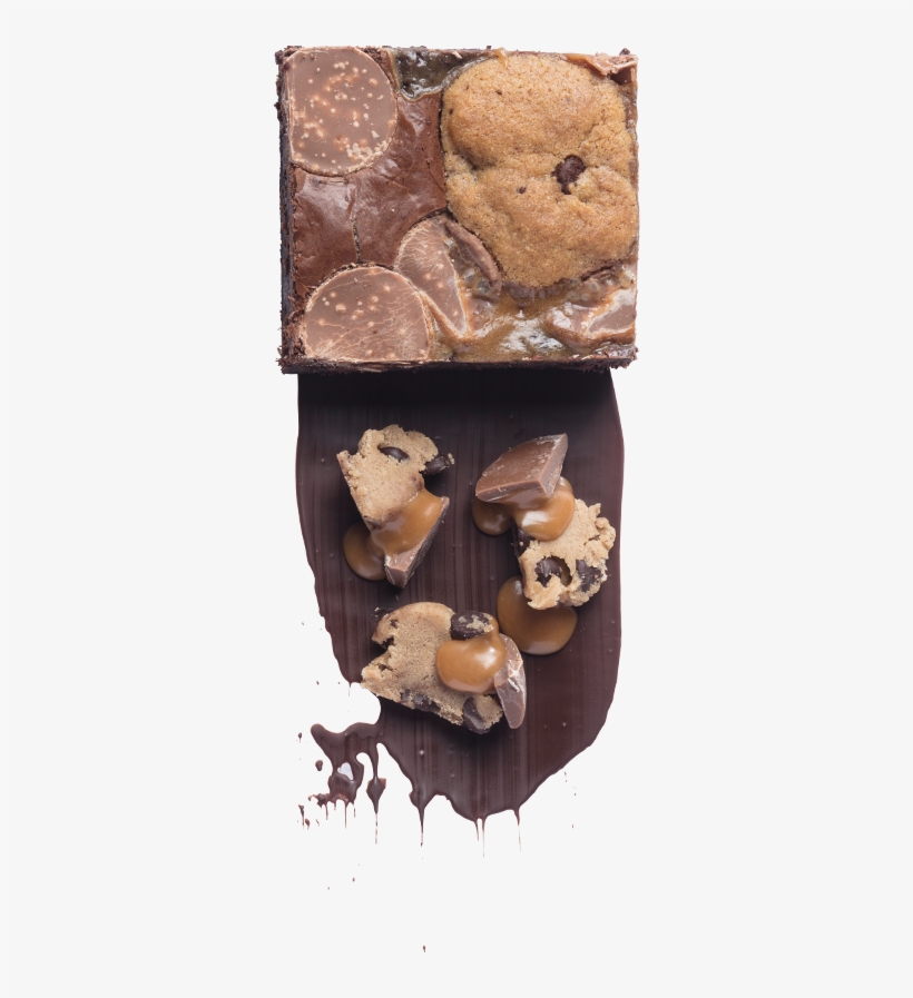 Caramel Cookie Dough Brownie, transparent png