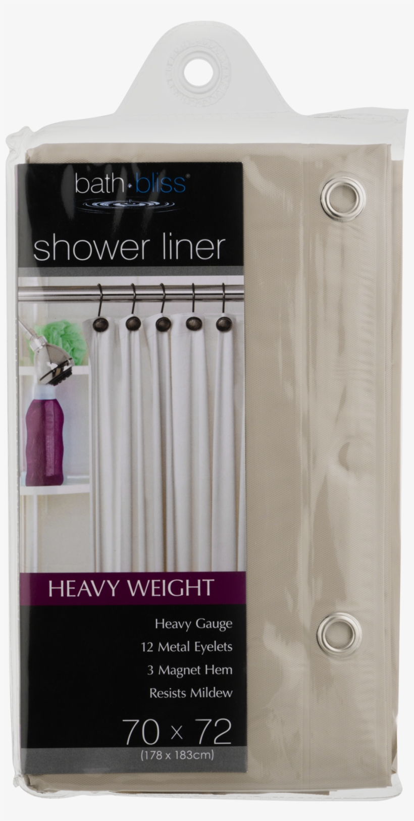 Bath Bliss Clear Shower Liner, 72 X 72 Inches, 183, transparent png