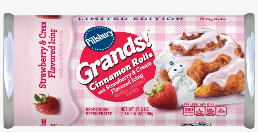 Cinnamon Rolls With Strawberry And Cream Flavored Icing - Strawberry Cinnamon Rolls Pillsbury, transparent png
