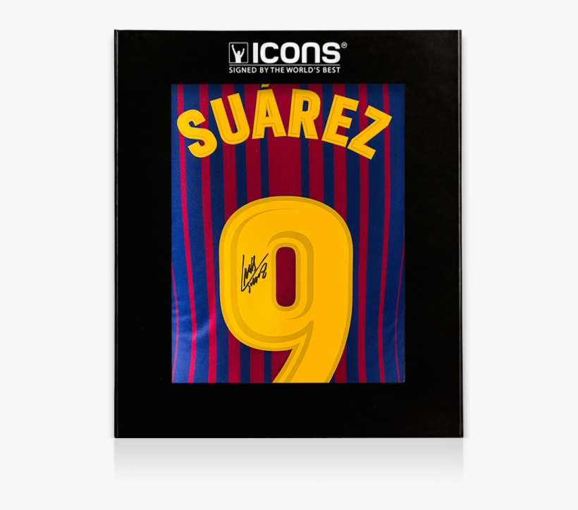 Luis Suarez Back Signed Fc Barcelona 2017-18 Home Shirt - Signed Barcelona Merch, transparent png