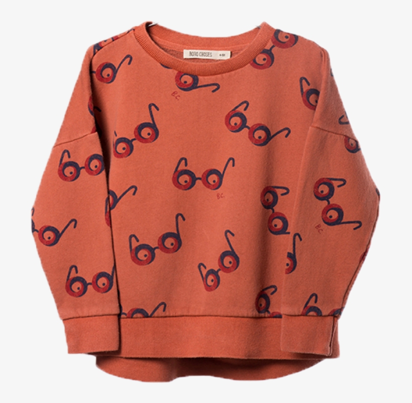 Bobo Choses Sweatshirt Impossible Glasses - Bobo Choses Impossible Glasses Sweater - Orange Rust, transparent png
