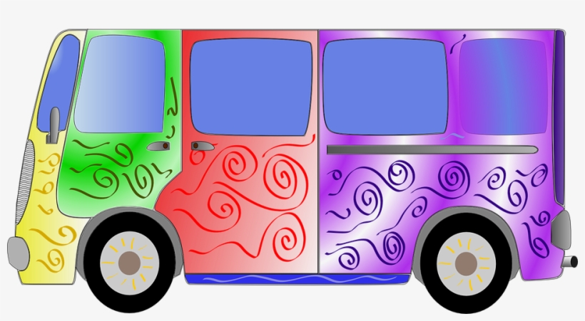Hippie Clipart 60's - Van, transparent png
