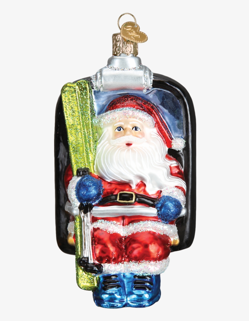 Santa On Ski Lift Ornament, transparent png