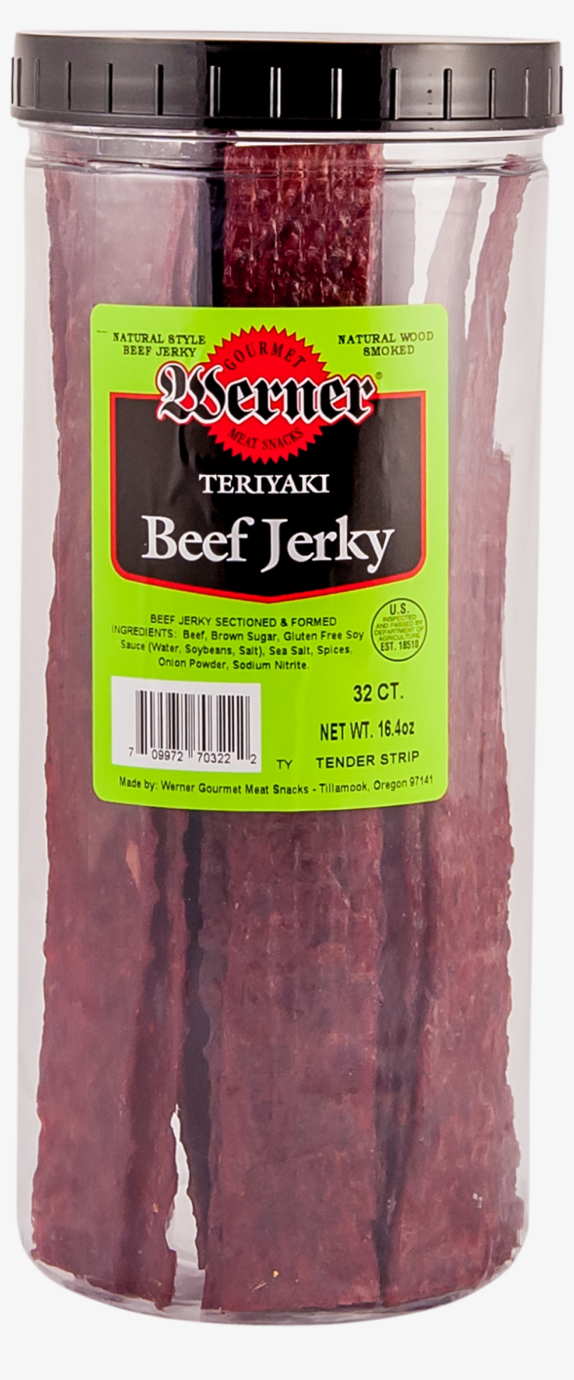 Tender Strip Teriyaki Beef Jerky - Werner Shredded Beef Jerky Chew 0.32 Oz Each | Retro, transparent png