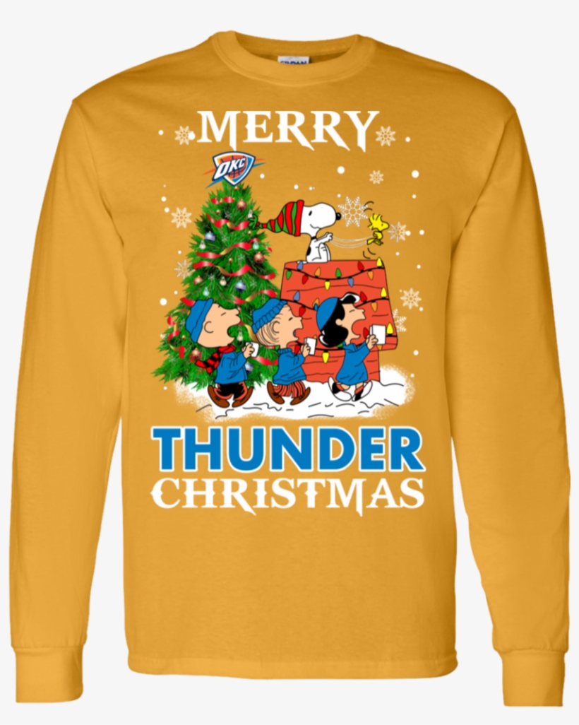 Merry Oklahoma City Thunder Christmas Snoopy Ugly Sweater, transparent png