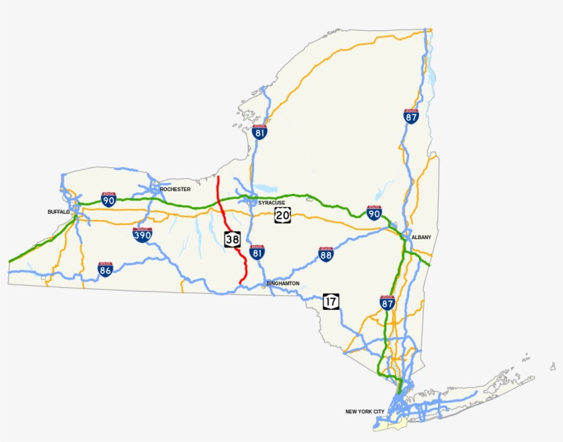 Ny Route 38 Map - New York, transparent png