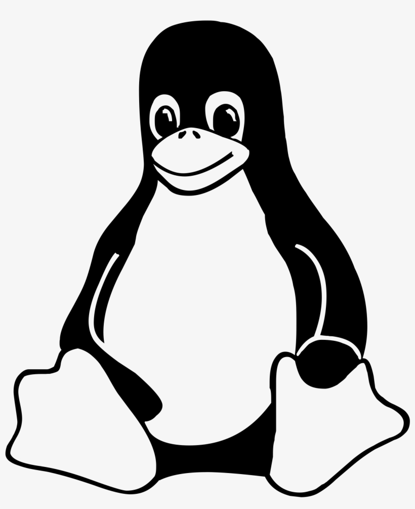 Linux Logo Png - Linux Black And White, transparent png