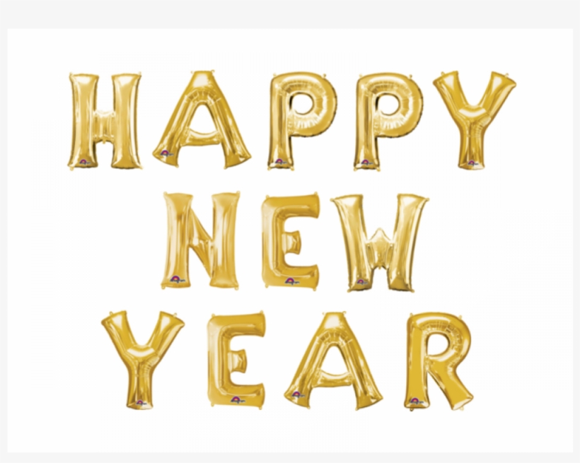 Buchstaben-girlande Folienballons Silvester: Happy, transparent png