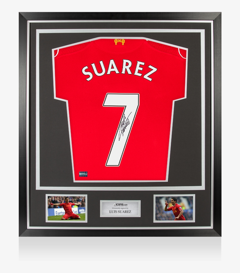 Luis Suarez Back Signed Liverpool 2014-15 Home Shirt - Thierry Henry Signed Arsenal Shirt, transparent png