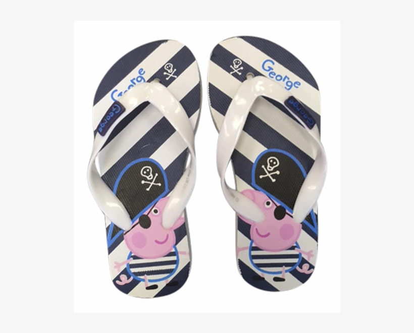 Boys Peppa Pig Themed Beach Flip Flops In 4 Colours - 1 Pair George Peppa Pig Flip Flops Beach Sandals Shoe, transparent png