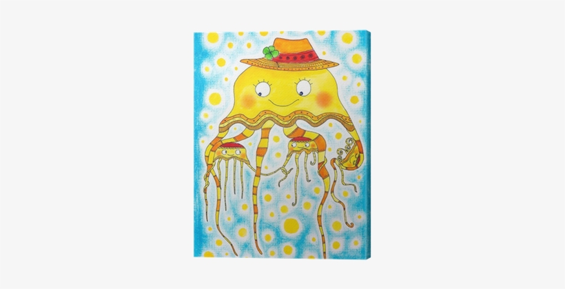 Jellyfish Family, Child's Drawing, Watercolor Painting - Watercolor Painting, transparent png