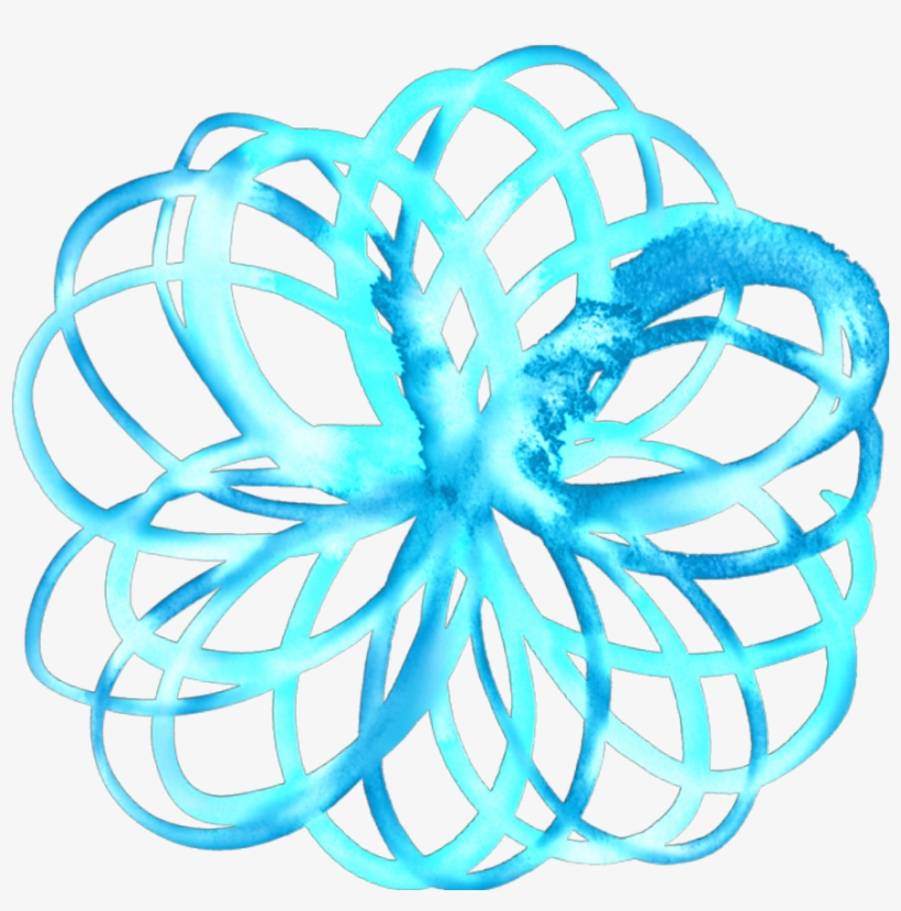 Ftestickers Abstract Swirls Pattern Watercolor Blue - Watercolor Painting, transparent png