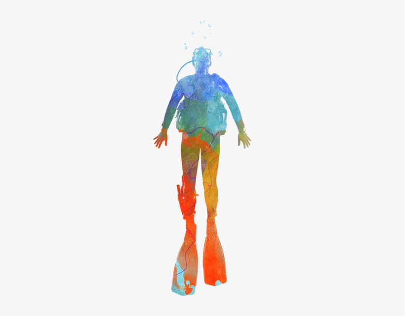 Bleed Area May Not Be Visible - Painting Of Scuba Diver, transparent png