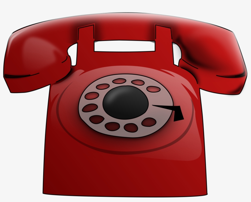 A Red Phone - Rotary Phone Clip Art, transparent png