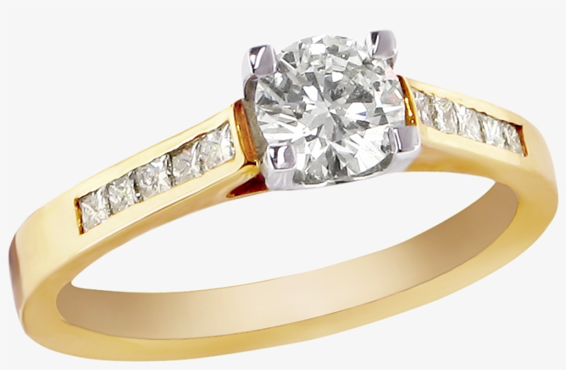 Gold Ring Diamond - Engagement Gold Rings Png, transparent png