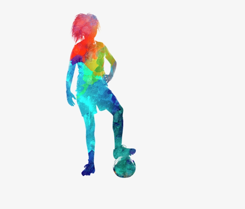 Bleed Area May Not Be Visible - Woman Soccer Player 10 In Watercolor, transparent png