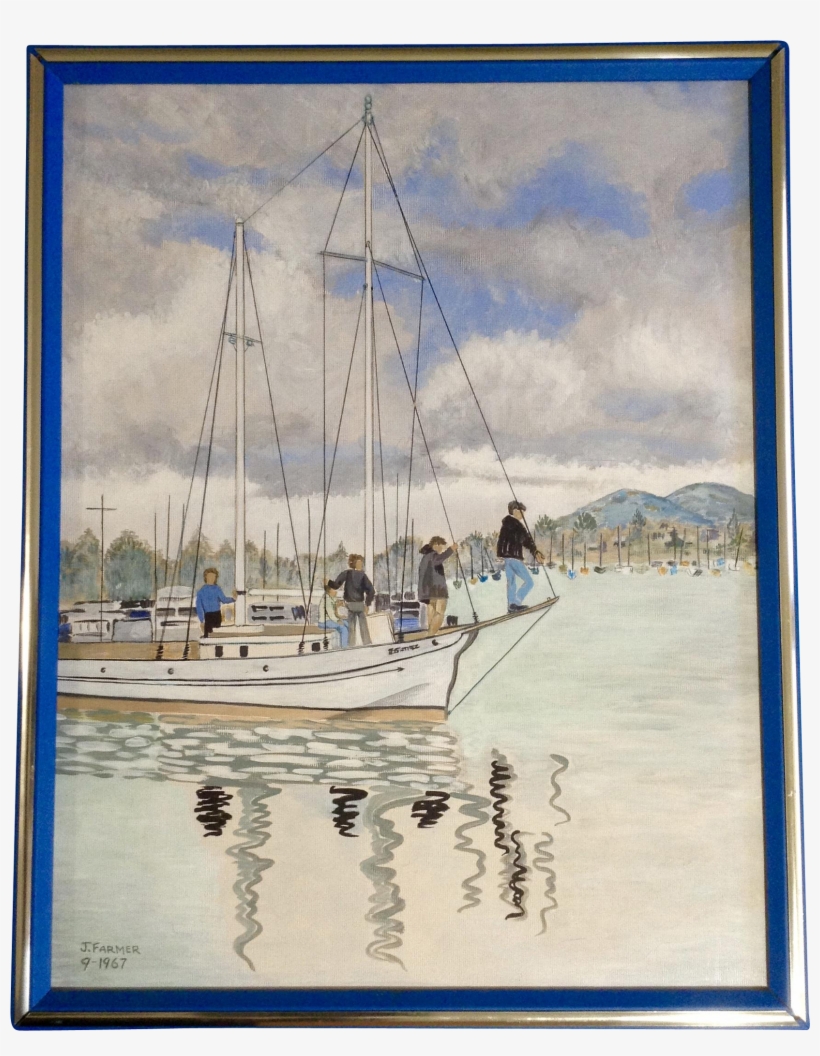John Maccormack Farmer Acrylic Painting Sailboat Leaving - Painting, transparent png