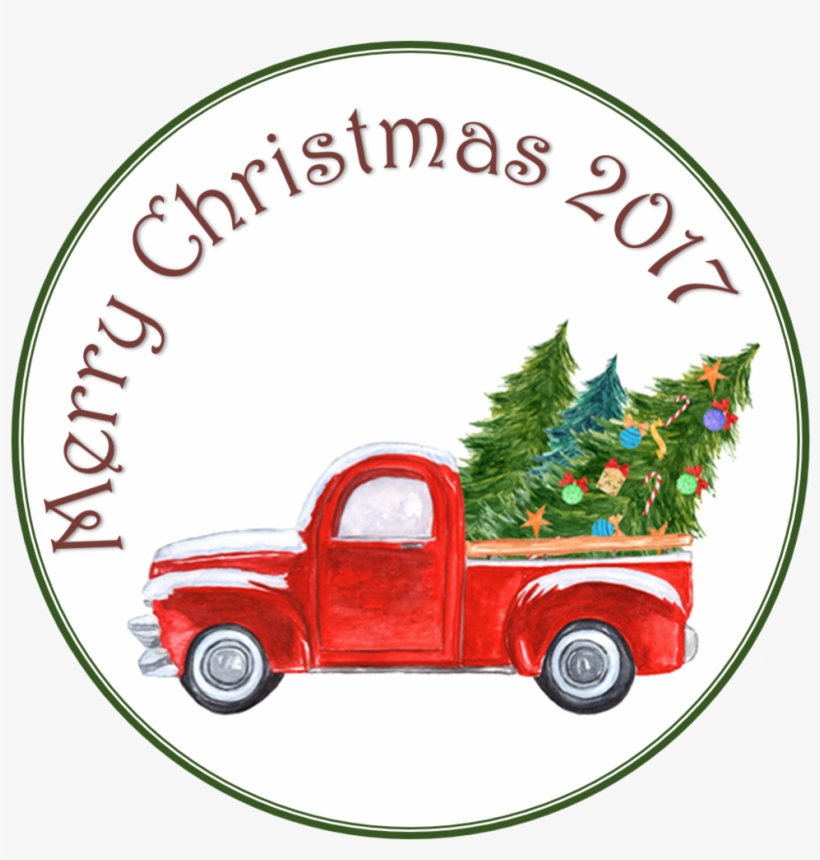 Personalized Christmas Cookies - Watercolor Christmas Truck Png, transparent png