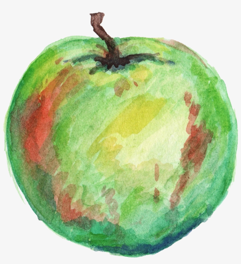 Png Free Download Transparent Watercolours Fruit - Watercolor Apple Png, transparent png