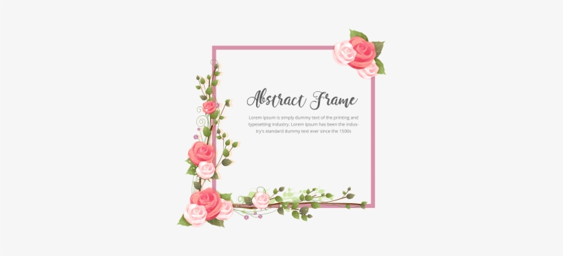 Abstract Rose Flower With Branches Frame, Abstract, - Marco De Flores Png, transparent png
