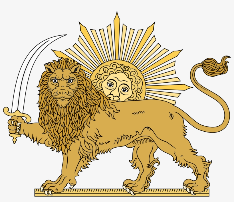 Lion And The Sun - Persian Lion And Sun Tattoo, transparent png