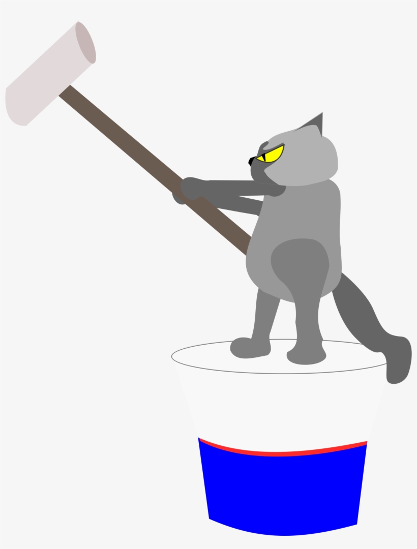 Painting Wall House Painter And Decorator Cat - Cat Painting A Wall, transparent png