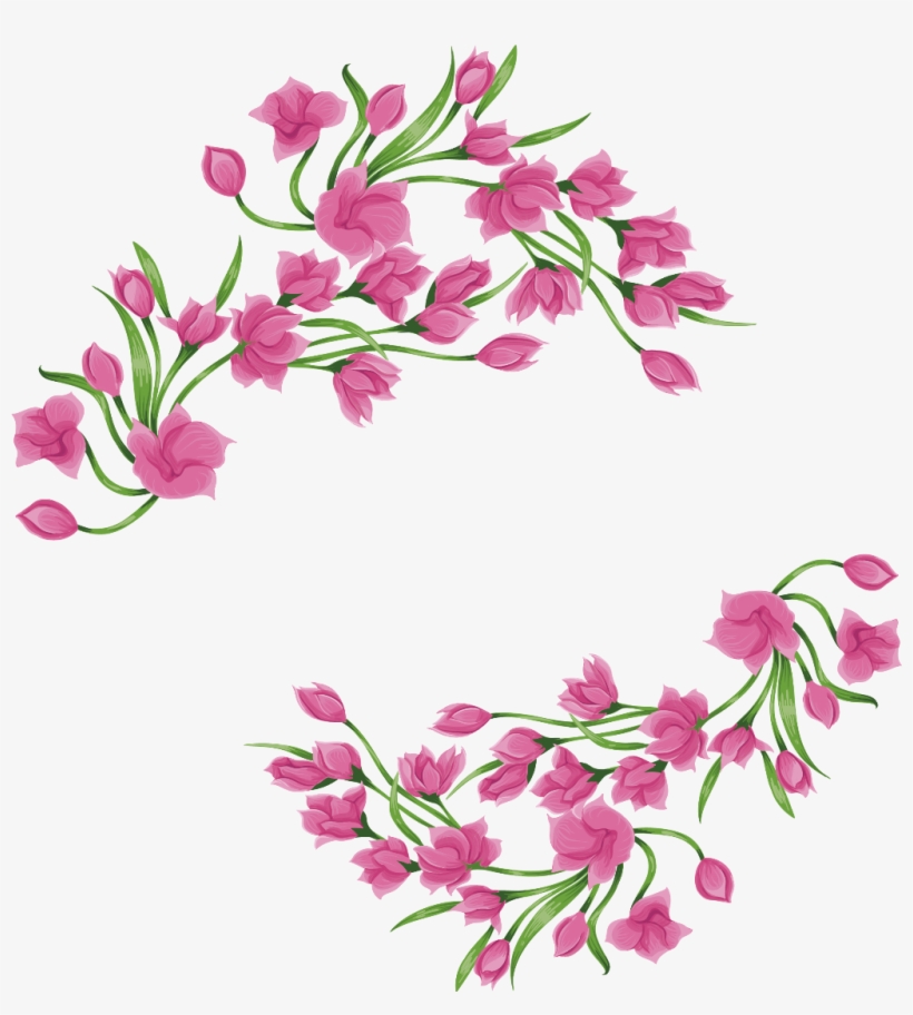 Ftestickers Watercolor Flowers Frame Borders Pinkroses - Pink Magnolia Png, transparent png