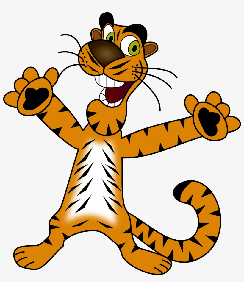 Free Happy Cartoon Tiger Clip Art - Happy Animal Cartoon Png, transparent png
