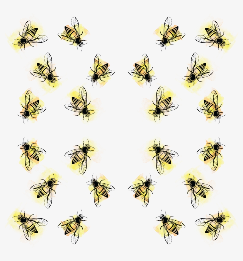 Watercolor Bees Png, transparent png