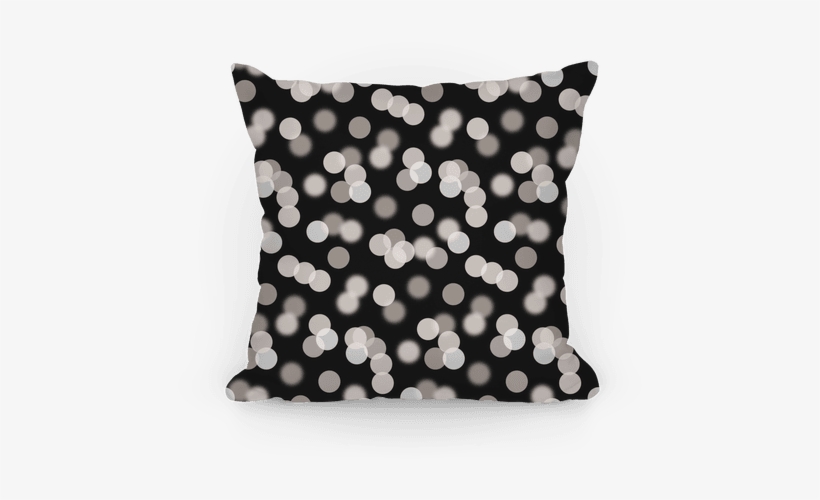 Black And White Glitter Bokeh Pattern Pillow - Pillow, transparent png