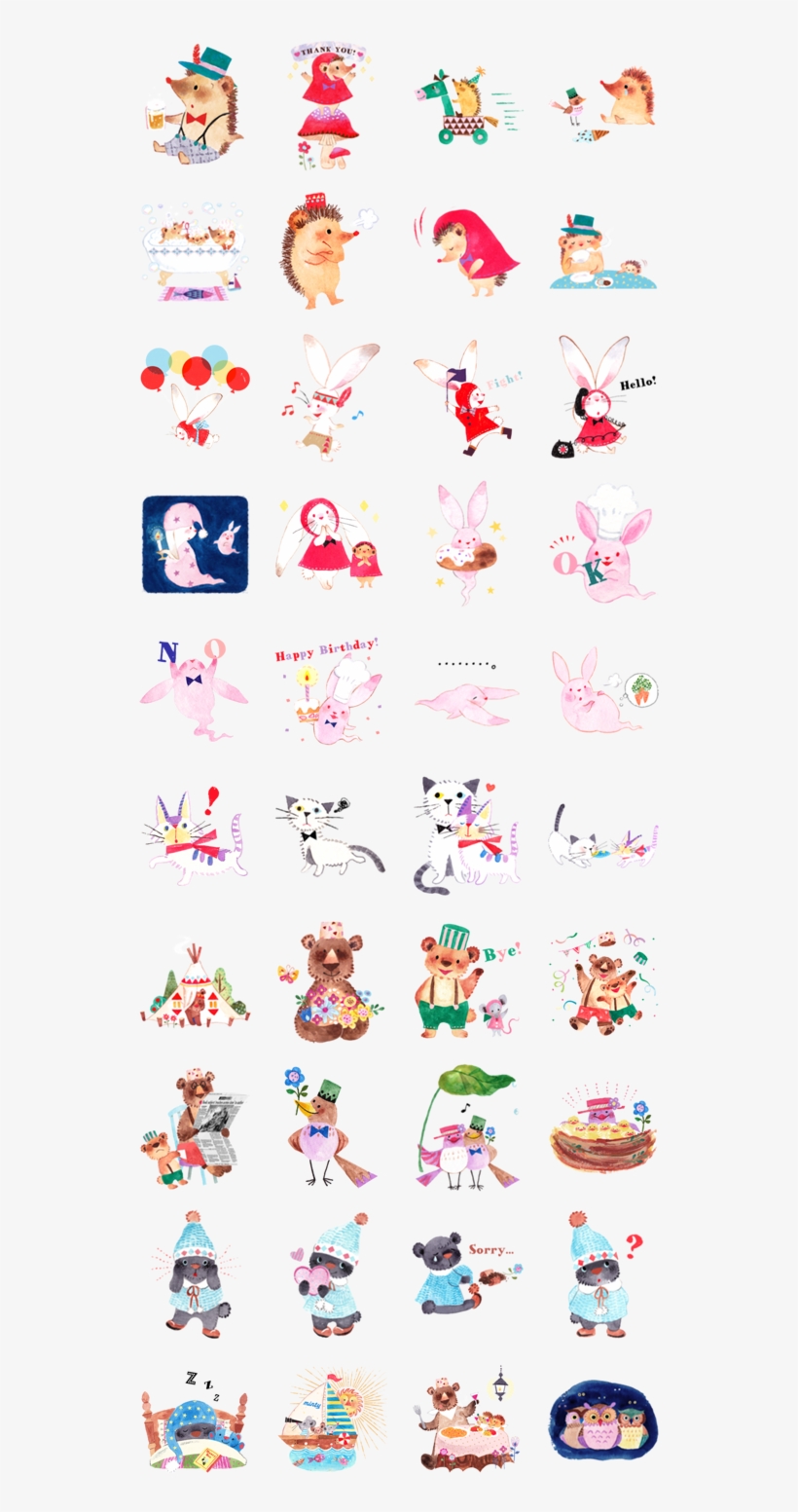 These Line Stamps Designed By Yukako Ohde Whichare - Line Friends Lovely Sticker, transparent png