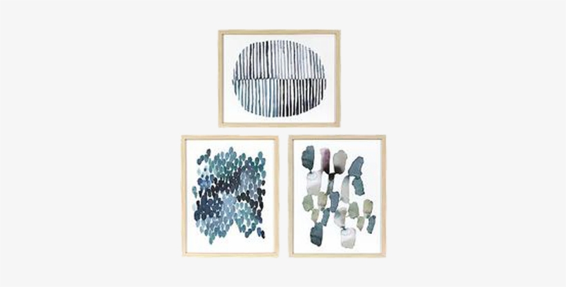 Framed Watercolor Blue Abstracts 16 X 20 3-pack - Threshold, transparent png