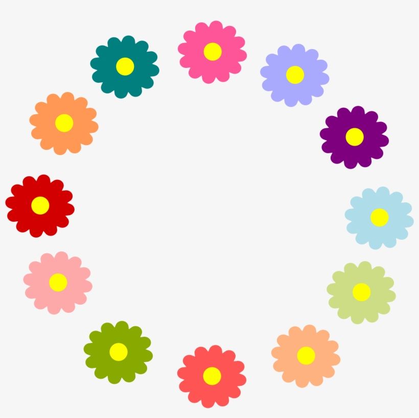 Wreath Flower Clipart Free Heart Black And White - Cartoon Flower Wreath Png, transparent png