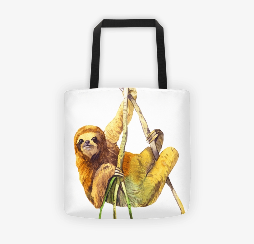 Watercolor Sloth Tote Bag - Illustration, transparent png