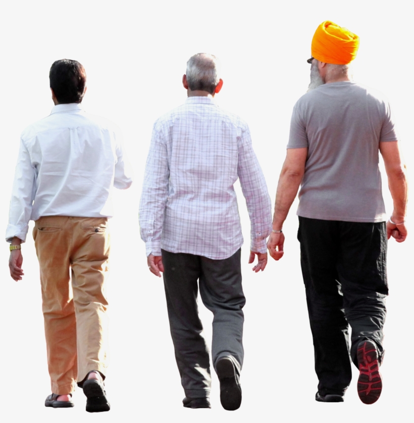 Cropped Three Men Walking - Group People Walking Png, transparent png