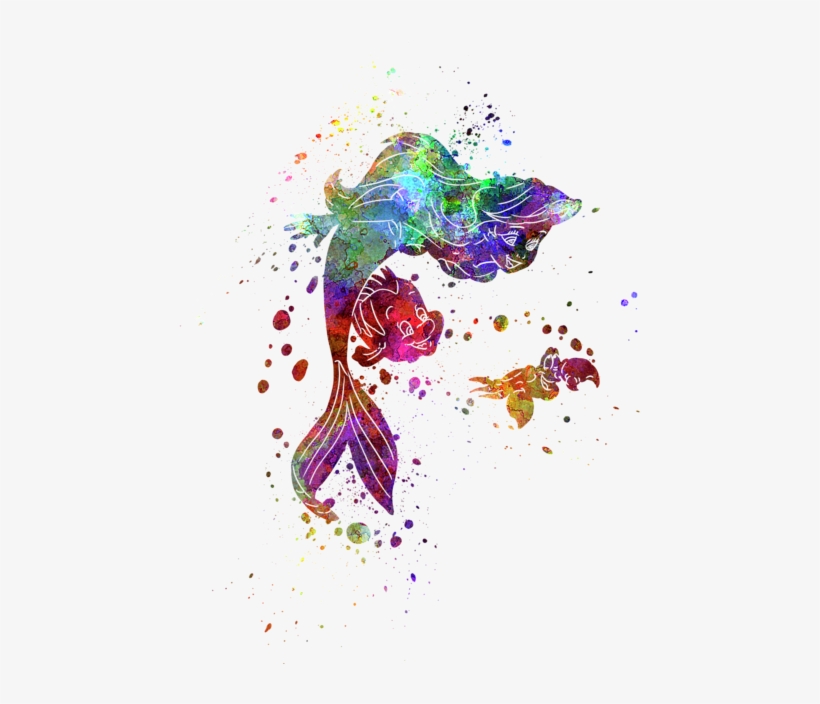 Bleed Area May Not Be Visible - Little Mermaid Watercolor, transparent png